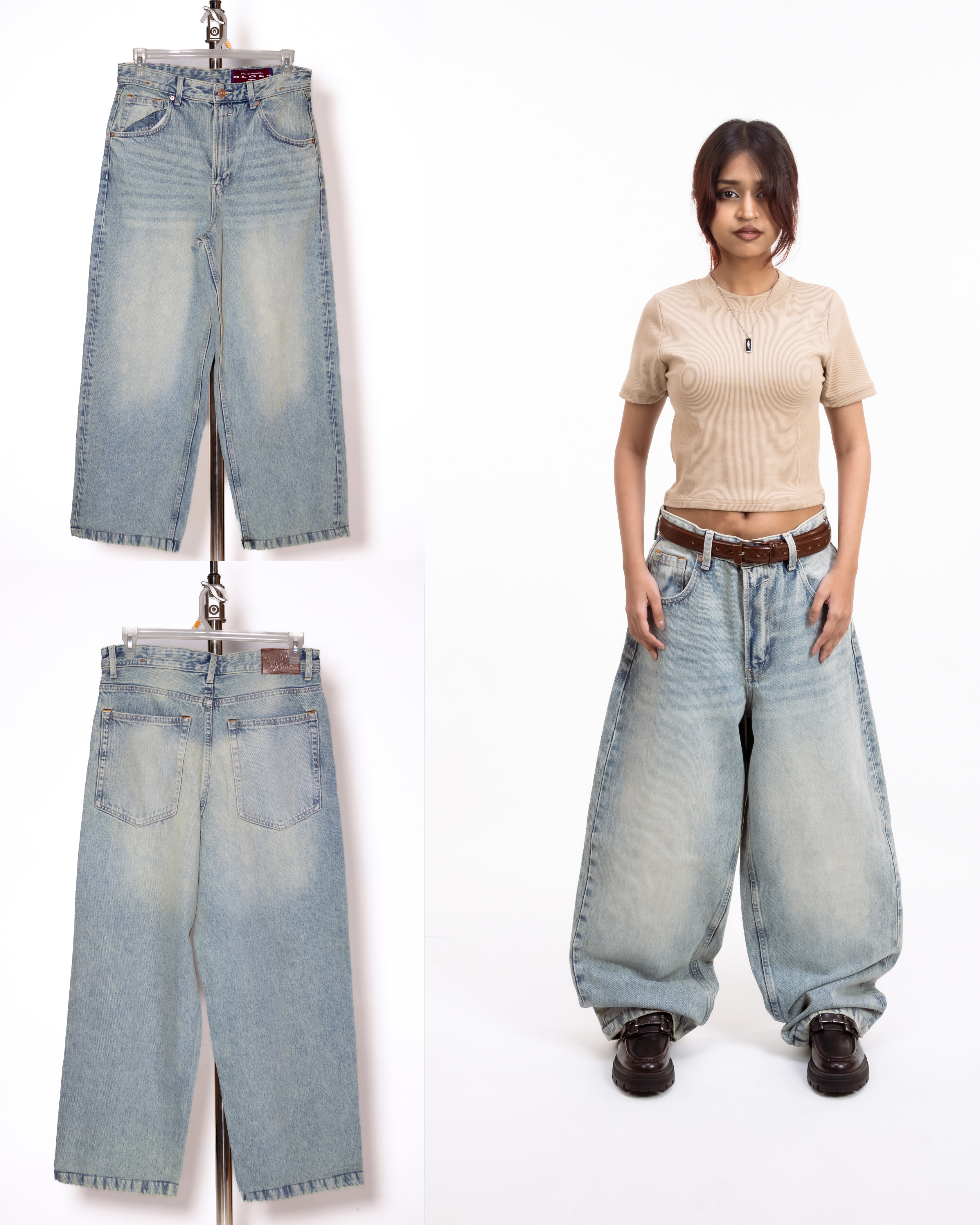 10-12oz Frosted Blue Vintage wash jeans