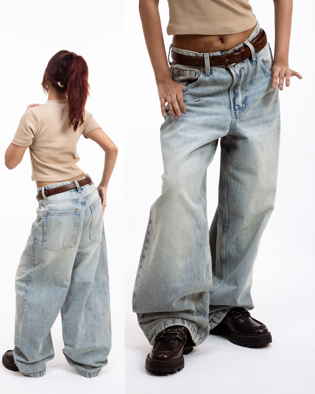 10-12oz Frosted Blue Vintage wash jeans