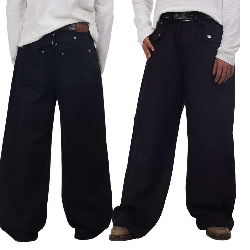 14 OZ twisted cut Jet Black Jeans