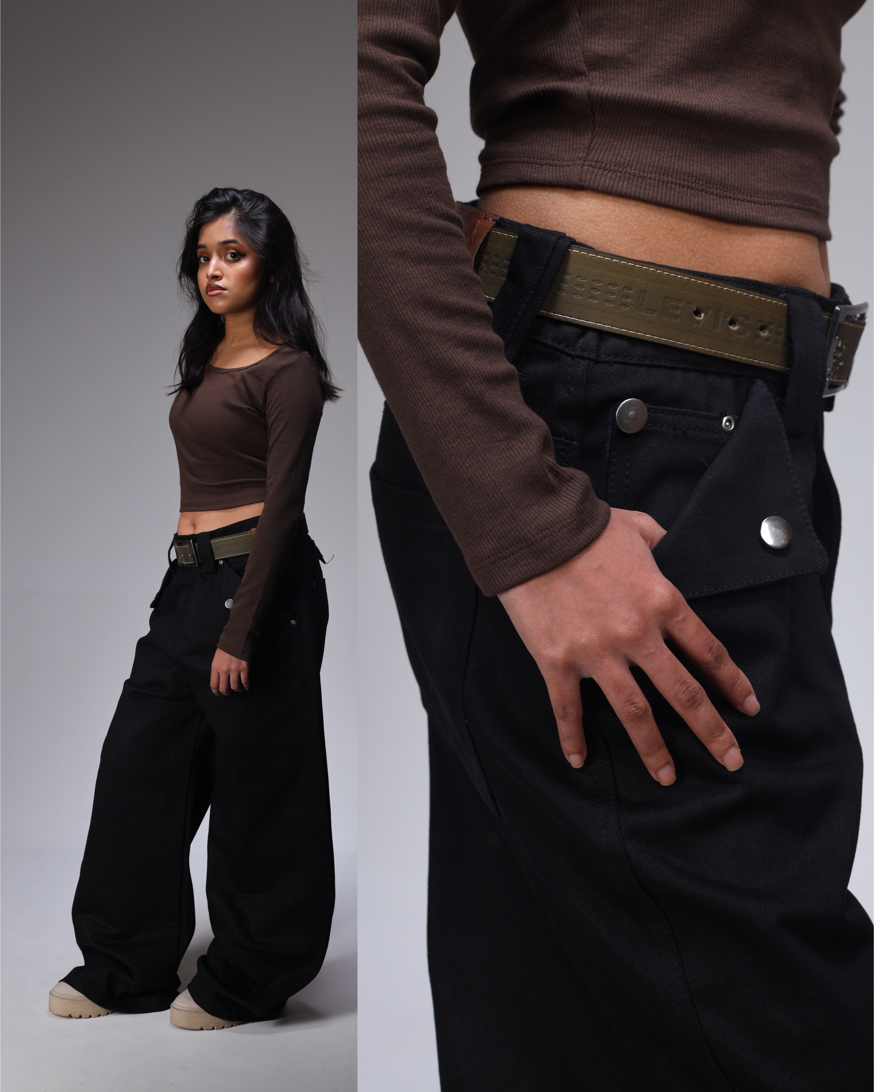 14 OZ twisted cut Jet Black Jeans