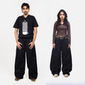 14 OZ twisted cut Jet Black Jeans