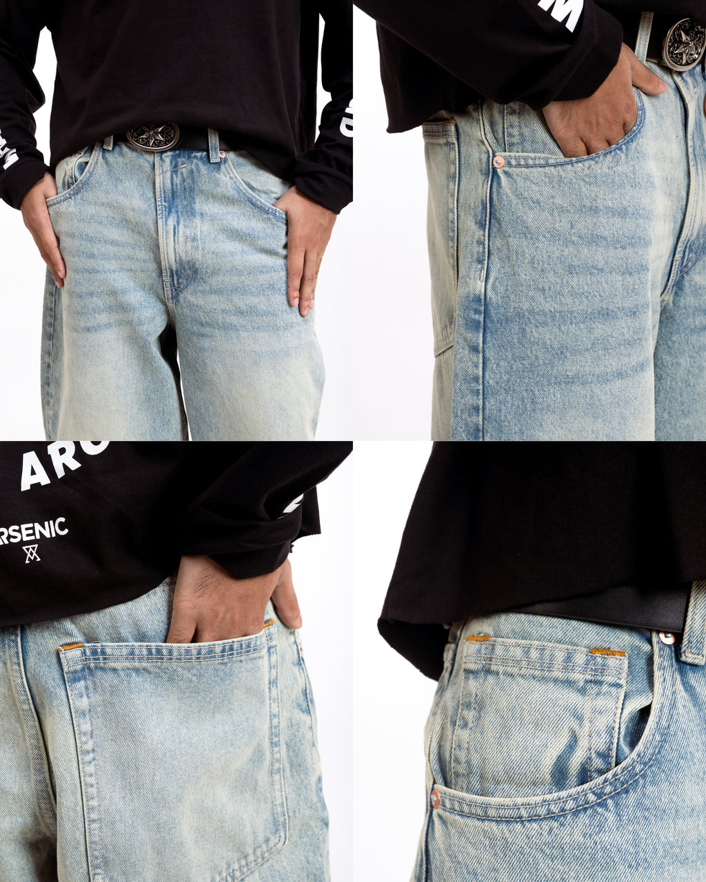 10-12oz Frosted Blue Vintage wash jeans